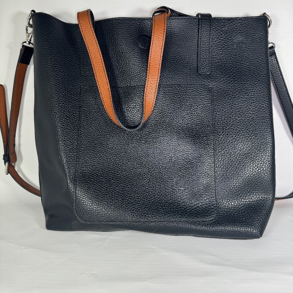 Reversible Black and Brown Tote Bag